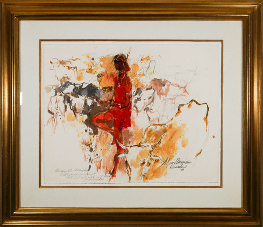 "Masai Shepherd" by LeRoy Neiman